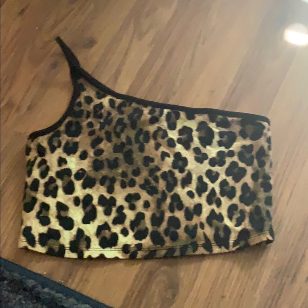 Cheetah one shoulder top